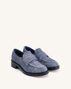 Alternative view of Micah Denim Embossed Chunky Loafer - Blue