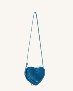 Alternative view of Arlene Velvet Heart Shaped Bag - Blue