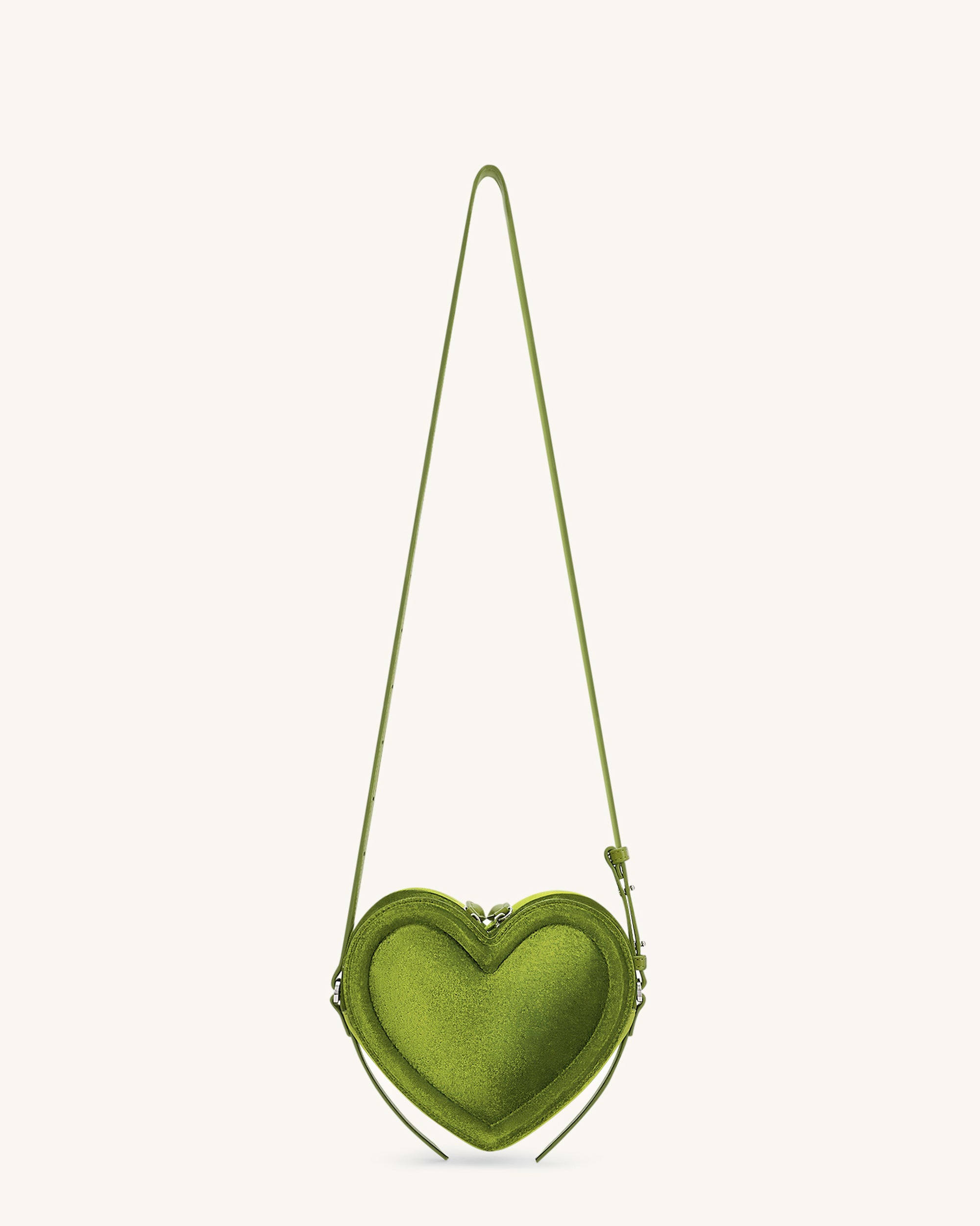 Arlene Velvet Heart Shaped Bag - Green - Image 3