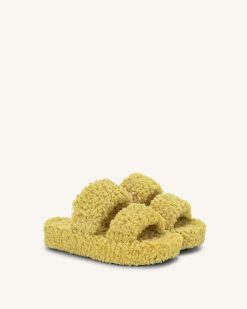 Alternative view of Lexi Faux Fur Platform Sandal - Yellow