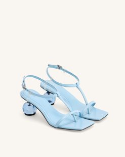 Alternative view of Charlotte Strappy Heels with Spherical Heel - Sky Blue