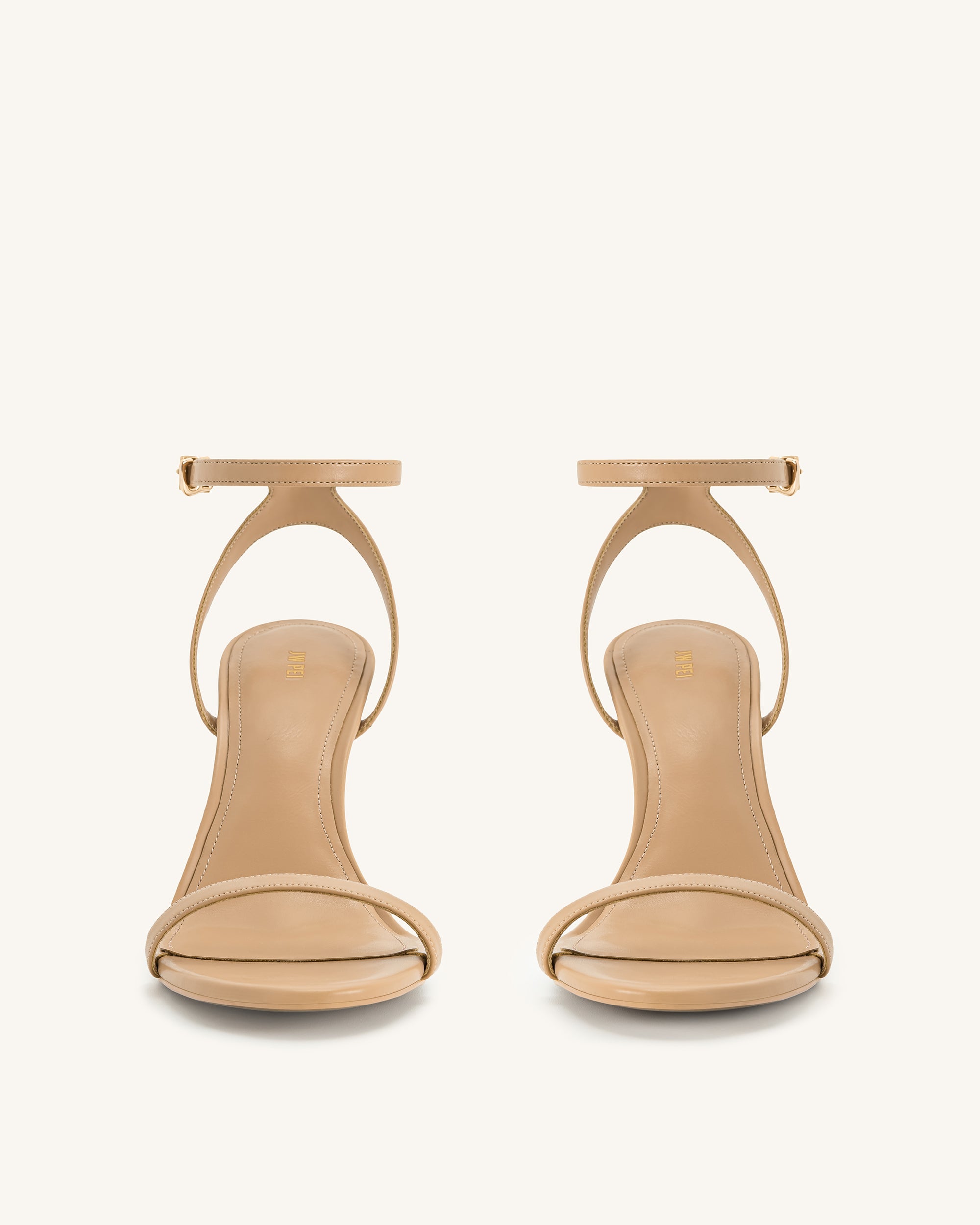 Alivia Gold Metal Heel Sandals - Khaki - Image 3