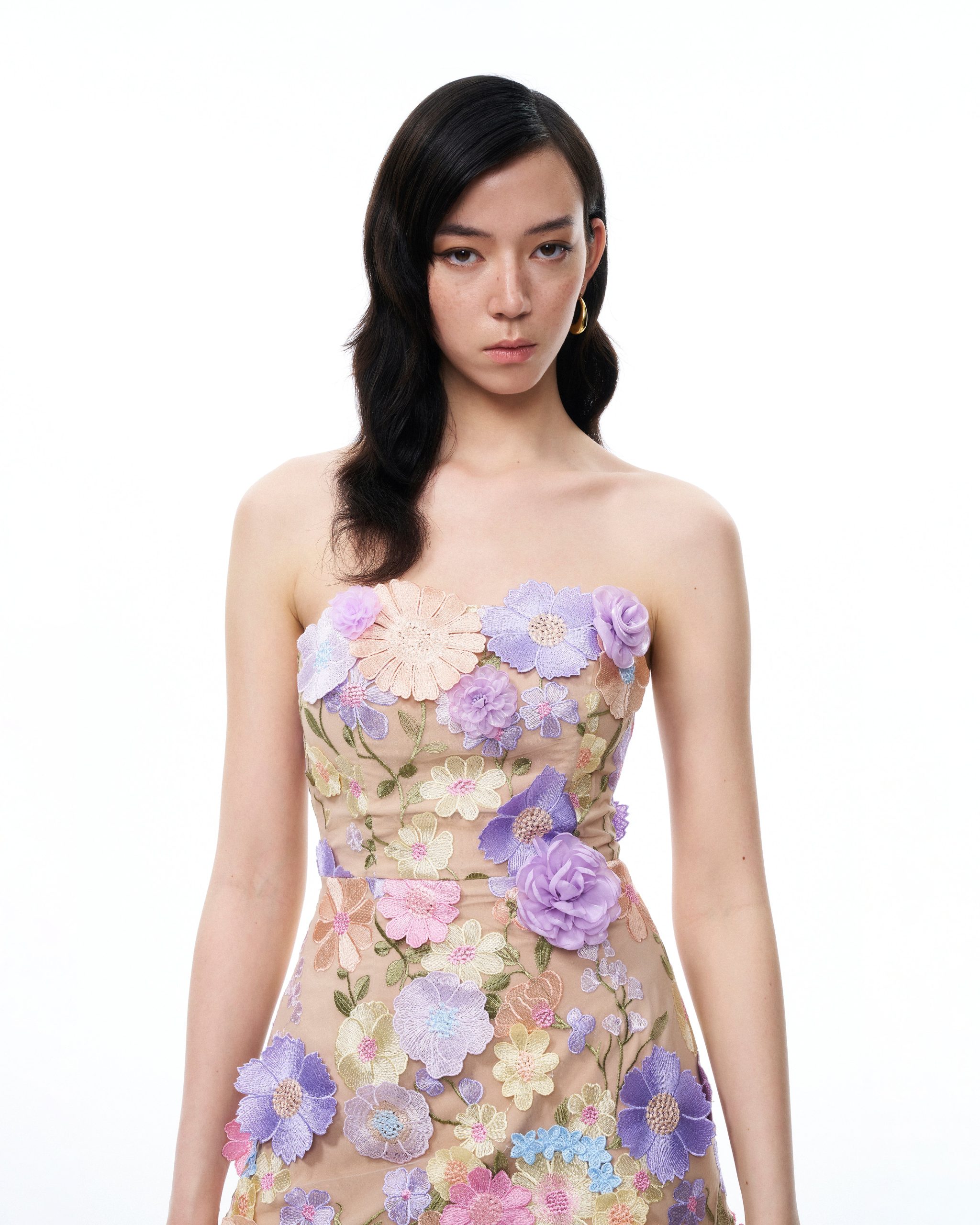 Amelie Floral Embroidered Mini Dress - Pastel Multi - Image 6