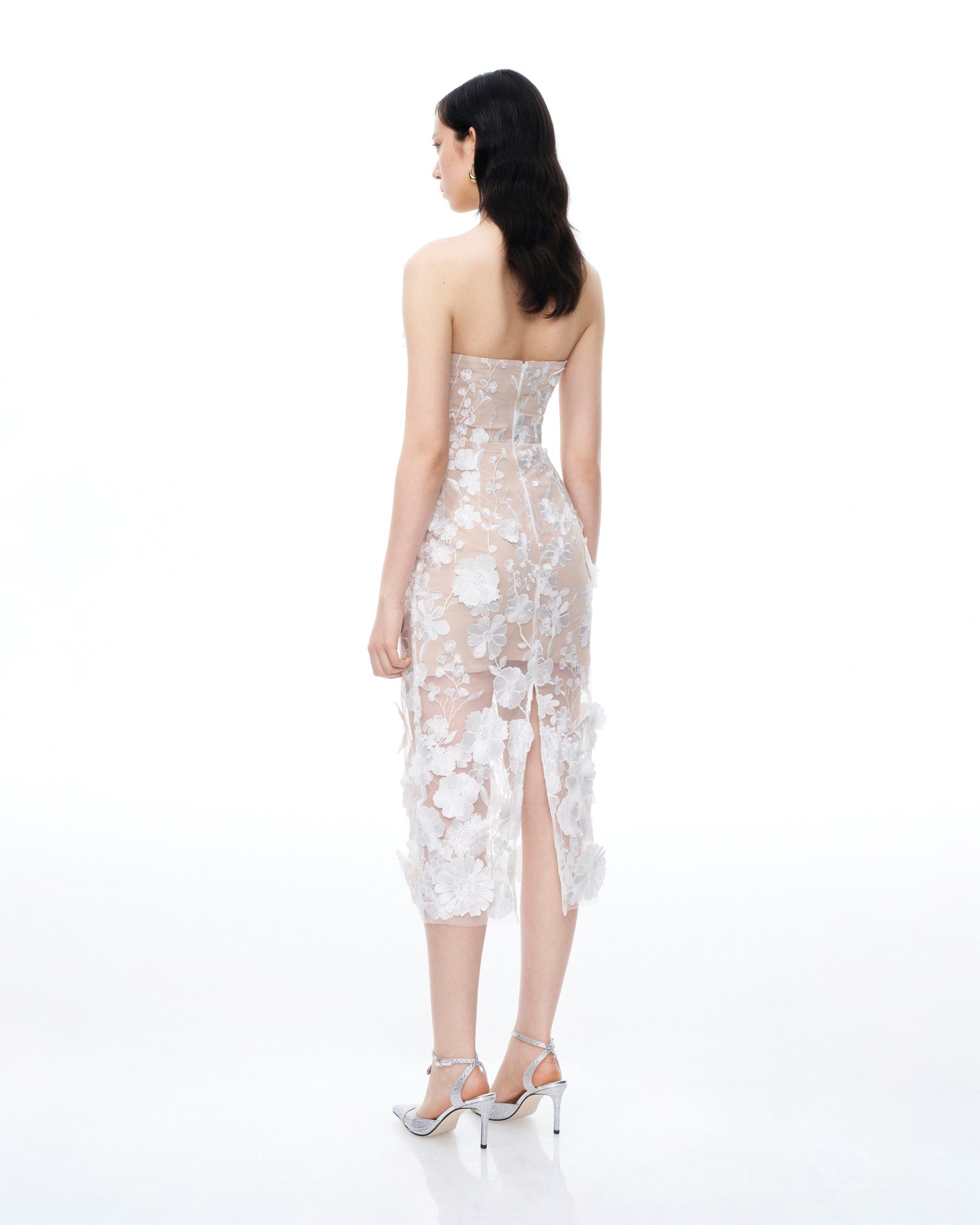 Lysandra 3D Floral Embroidered Maxi Dress - White - Image 3