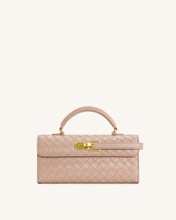 Keyla Weave Texture Top Handle Bag - Pink