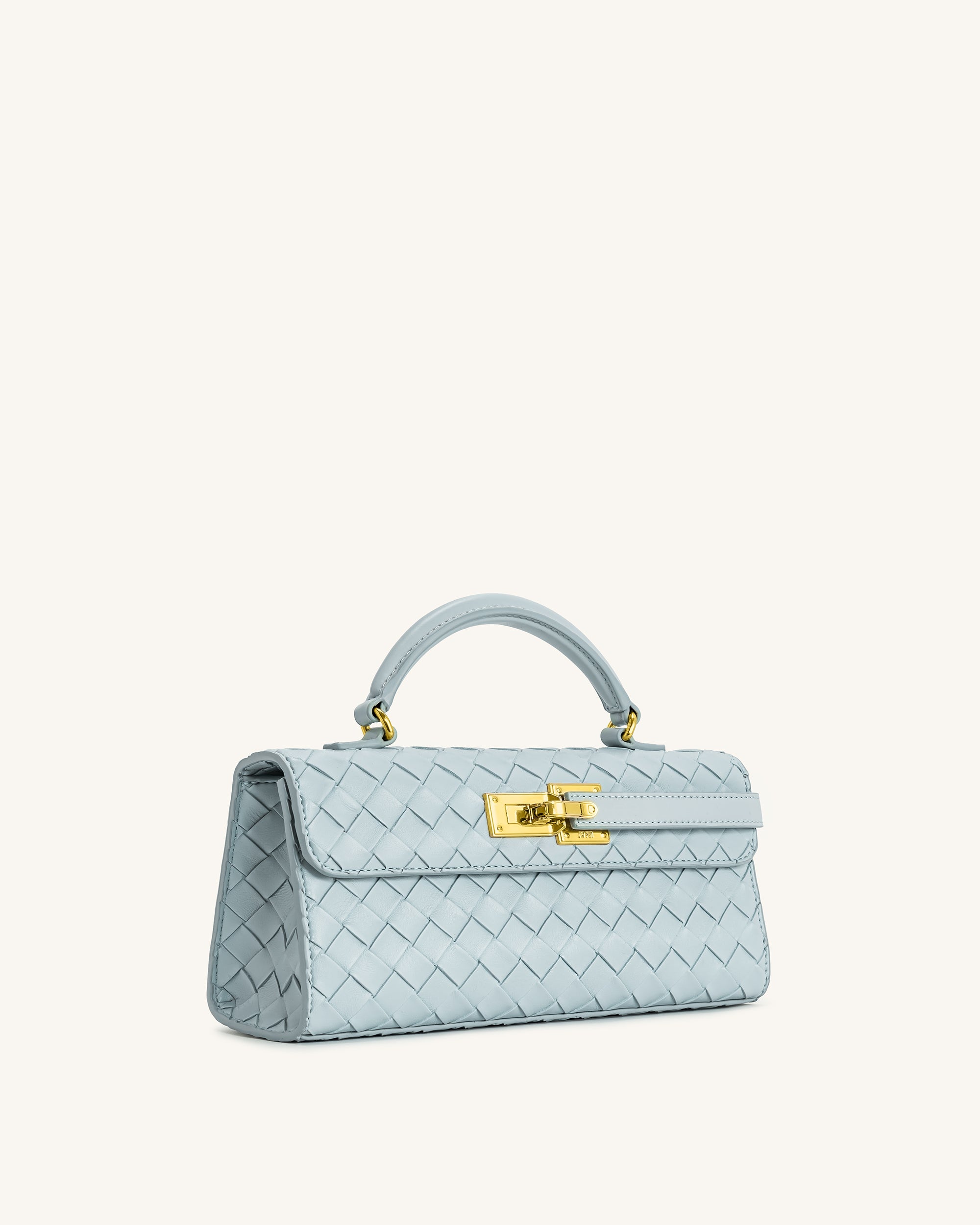 Keyla Weave Texture Top Handle Bag - Blue - Image 2