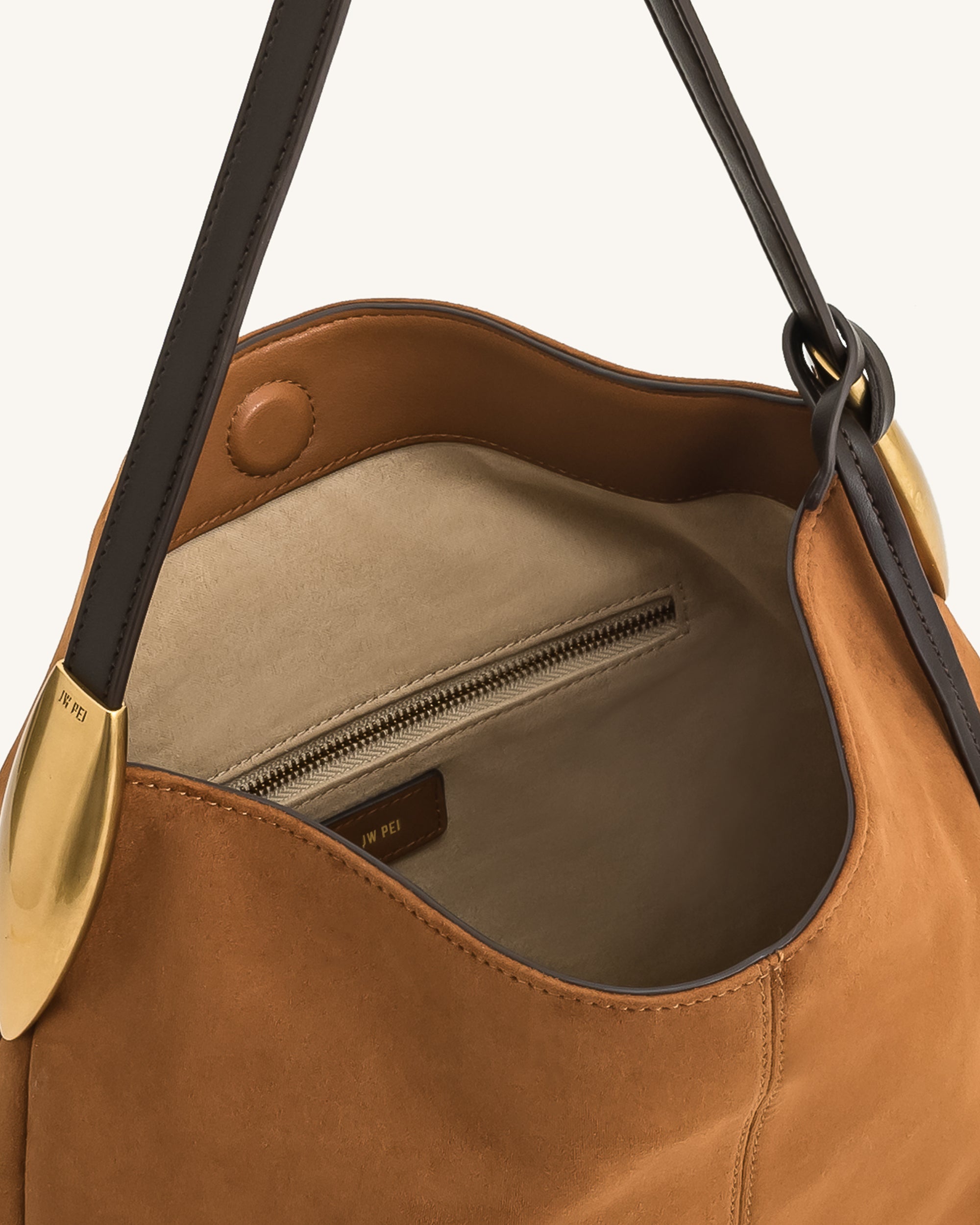 Nina Metal Charm Hobo Bag - Brown - Image 4