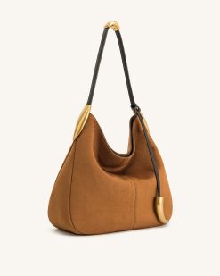 Alternative view of Nina Metal Charm Hobo Bag - Brown