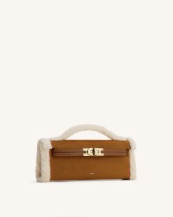 Alternative view of Bria Faux Suede Structured Top Handle Bag - Yellow Brown
