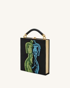 Alternative view of Elle Colorful Beaded Book Top Handle Bag - Black