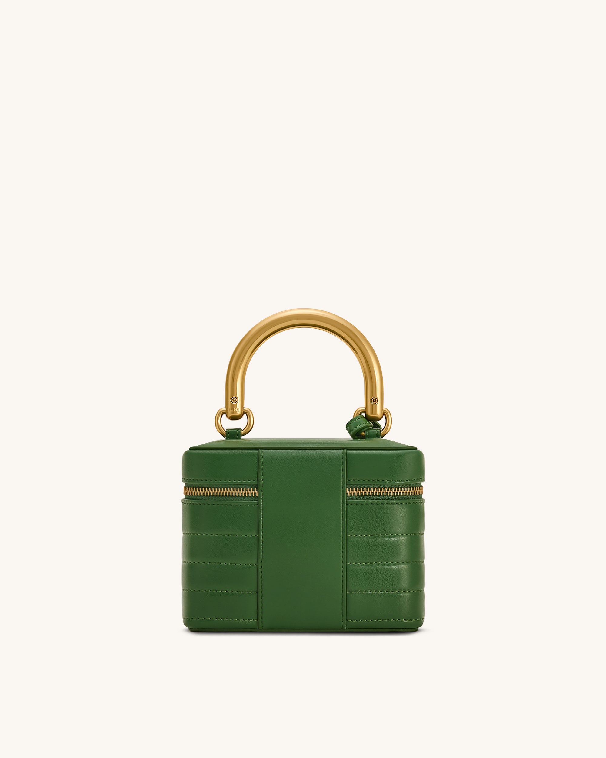 Evelyn Quilted Box Top Handle Bag - Green - Image 3
