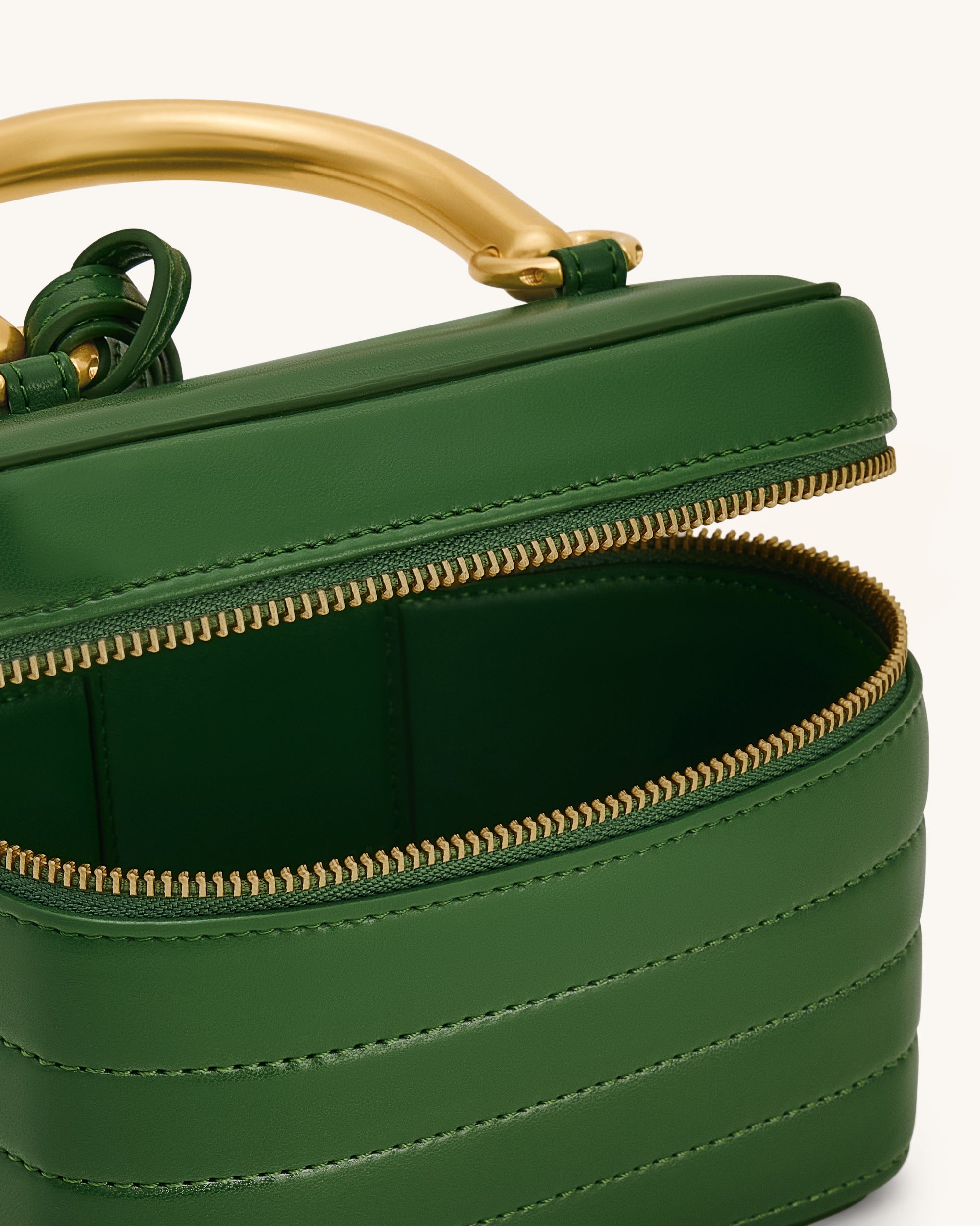 Evelyn Quilted Box Top Handle Bag - Green - Image 4