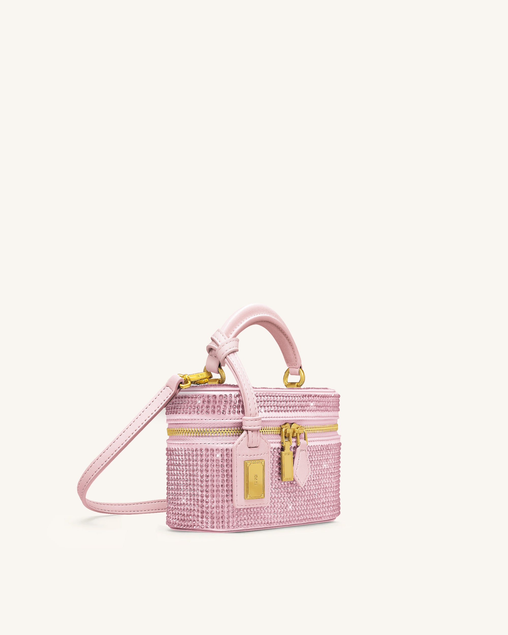 Cleo Artificial Crystal Box Shape Top Handle Bag - Pink - Image 2