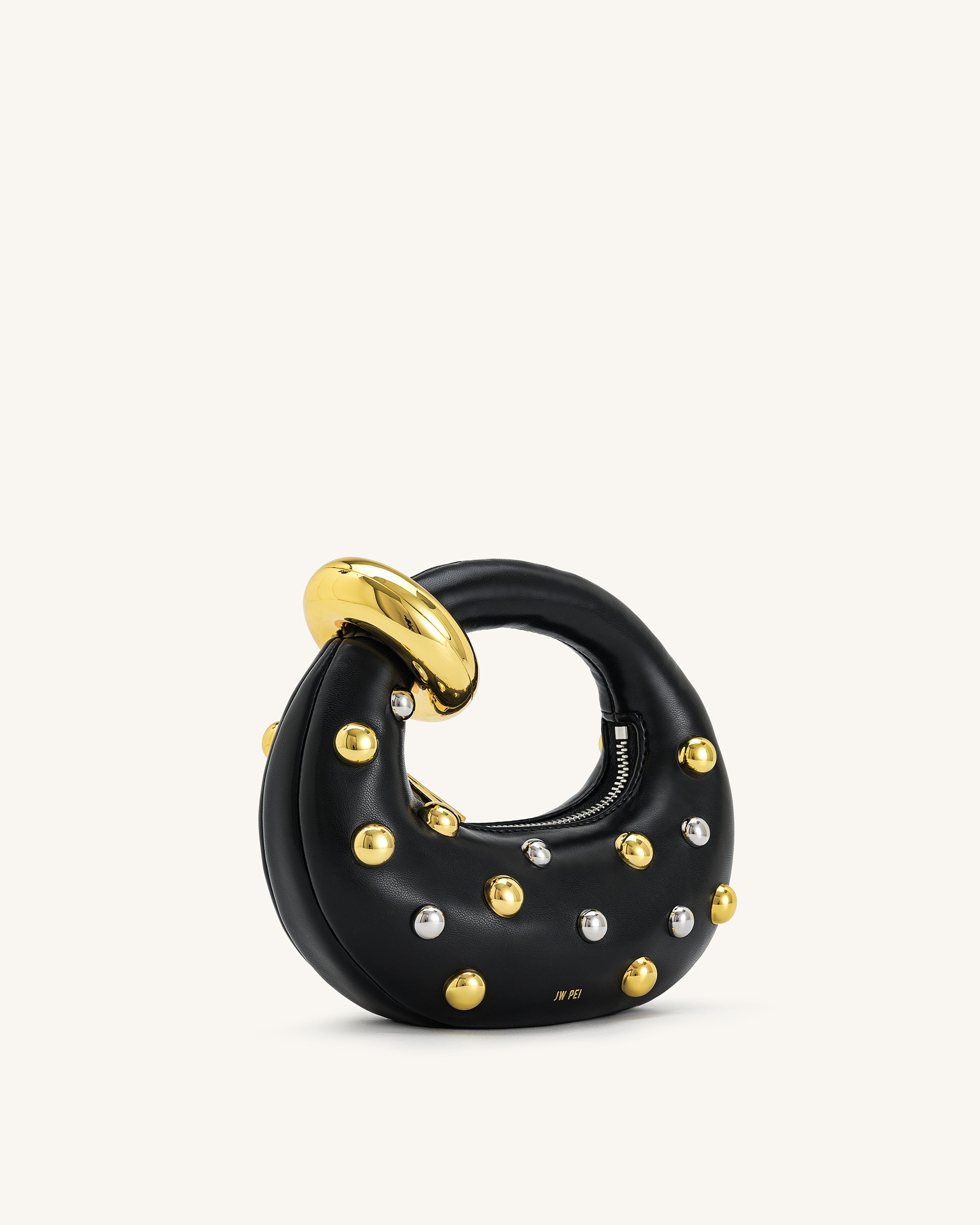 Abacus Studded Mini Top Handle Bag - Black - Image 2