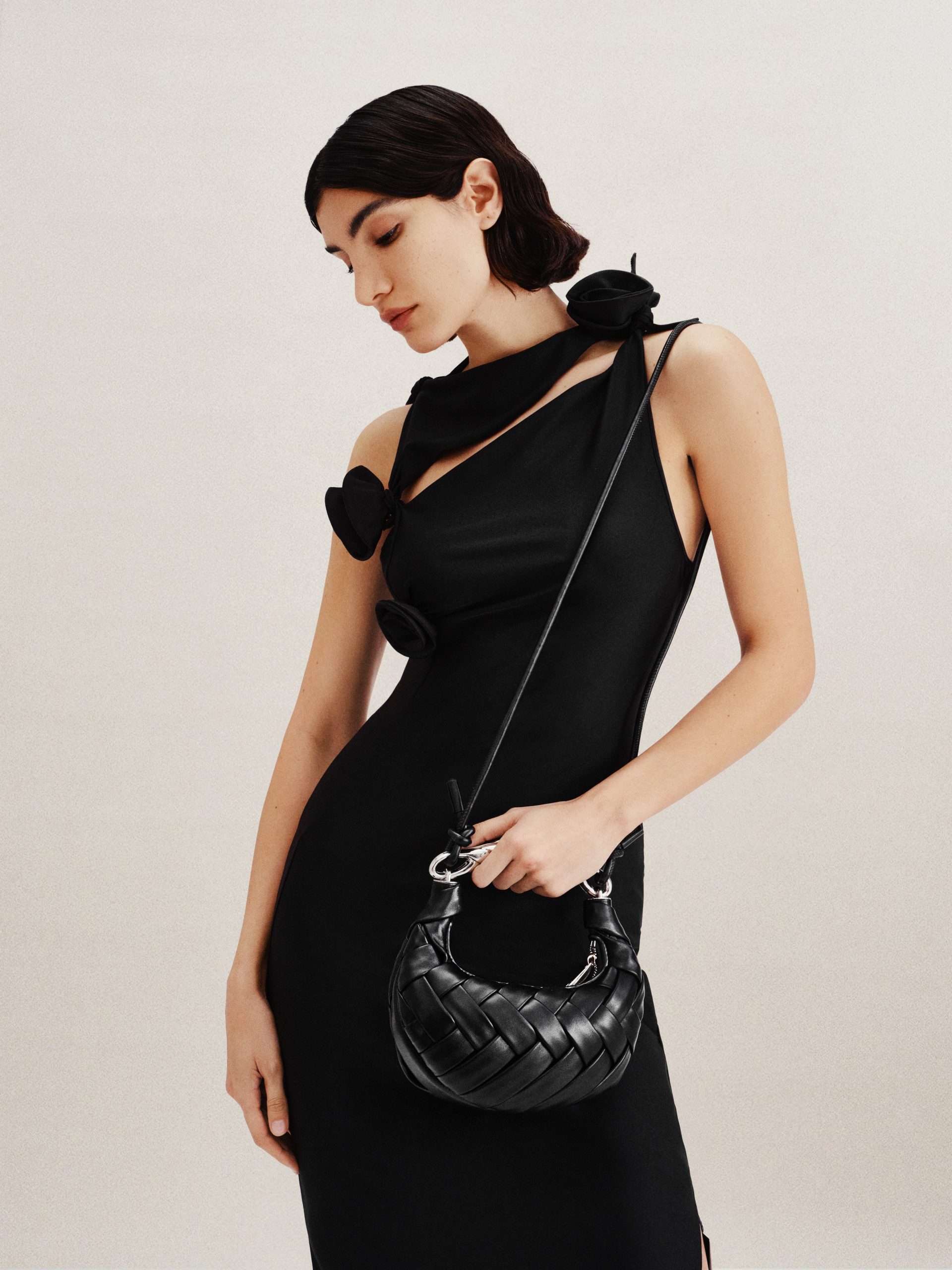 Orla Weave Handbag - Black - Image 6
