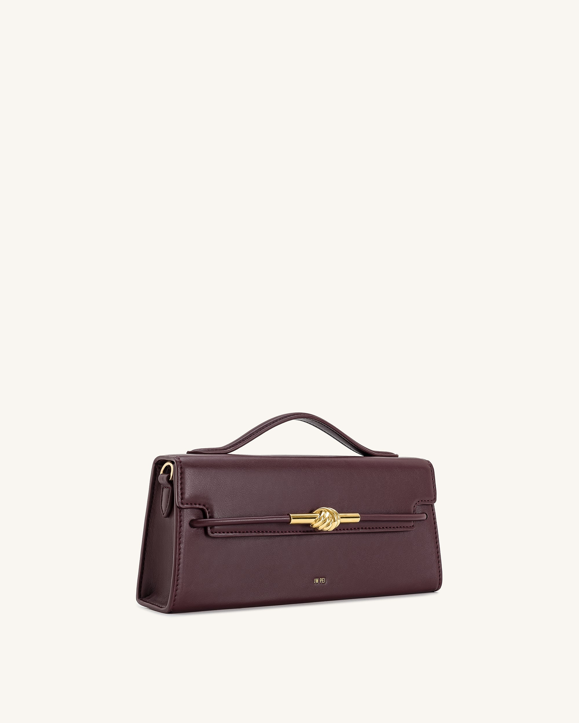 Lena Metal Rope Knot Top Handle Bag - Deep Claret - Image 2