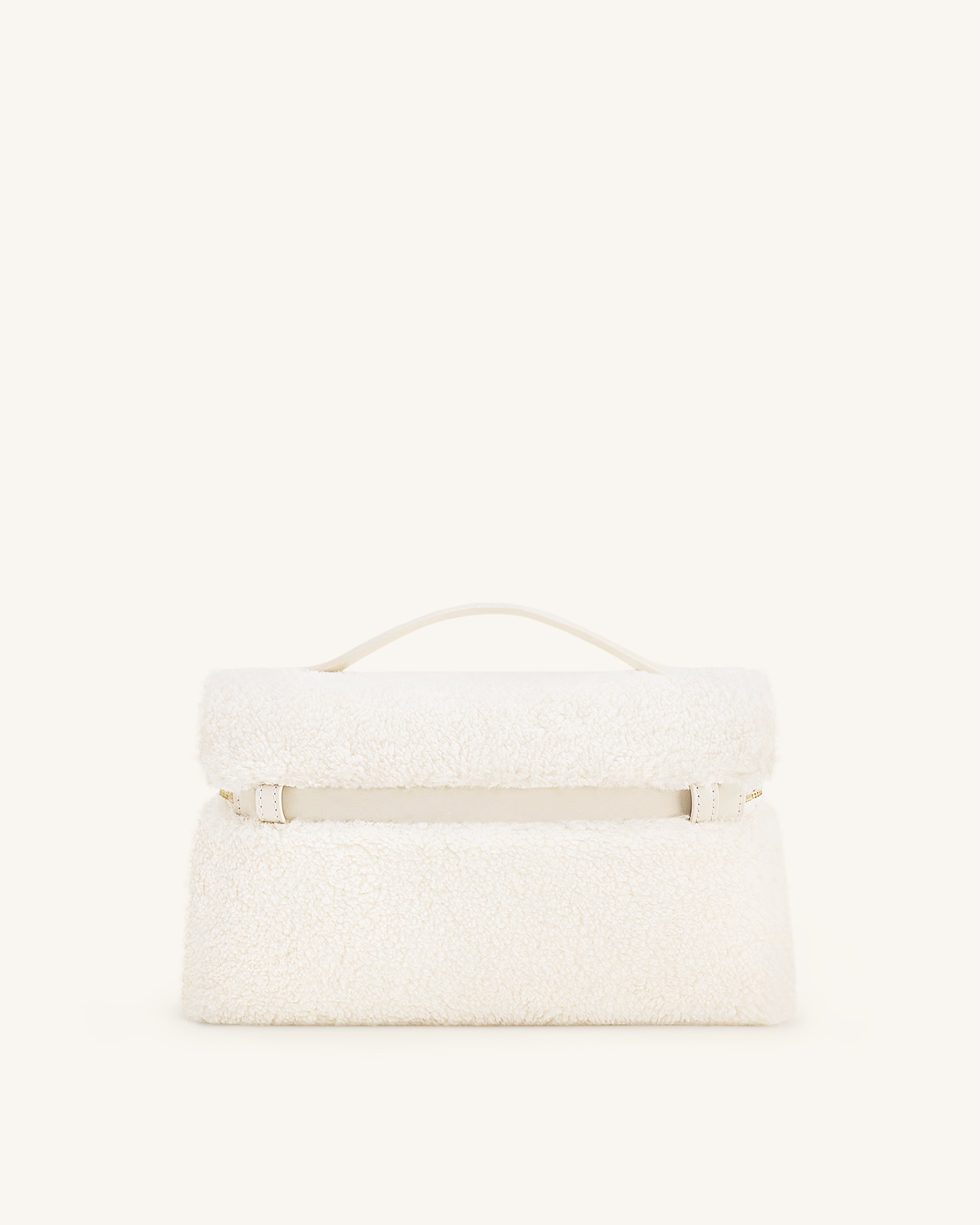 Thea Faux Fur Top Handle Bag - Cream - Image 3