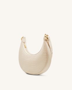 Alternative view of Carly Saddle Bag - Ivory Croc
