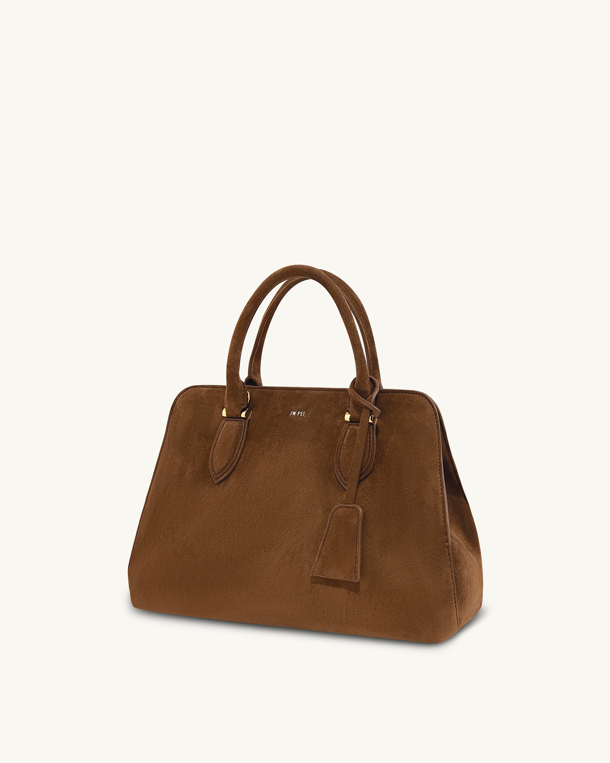 Lara Faux Suede Tote Bag - Brown - Image 2