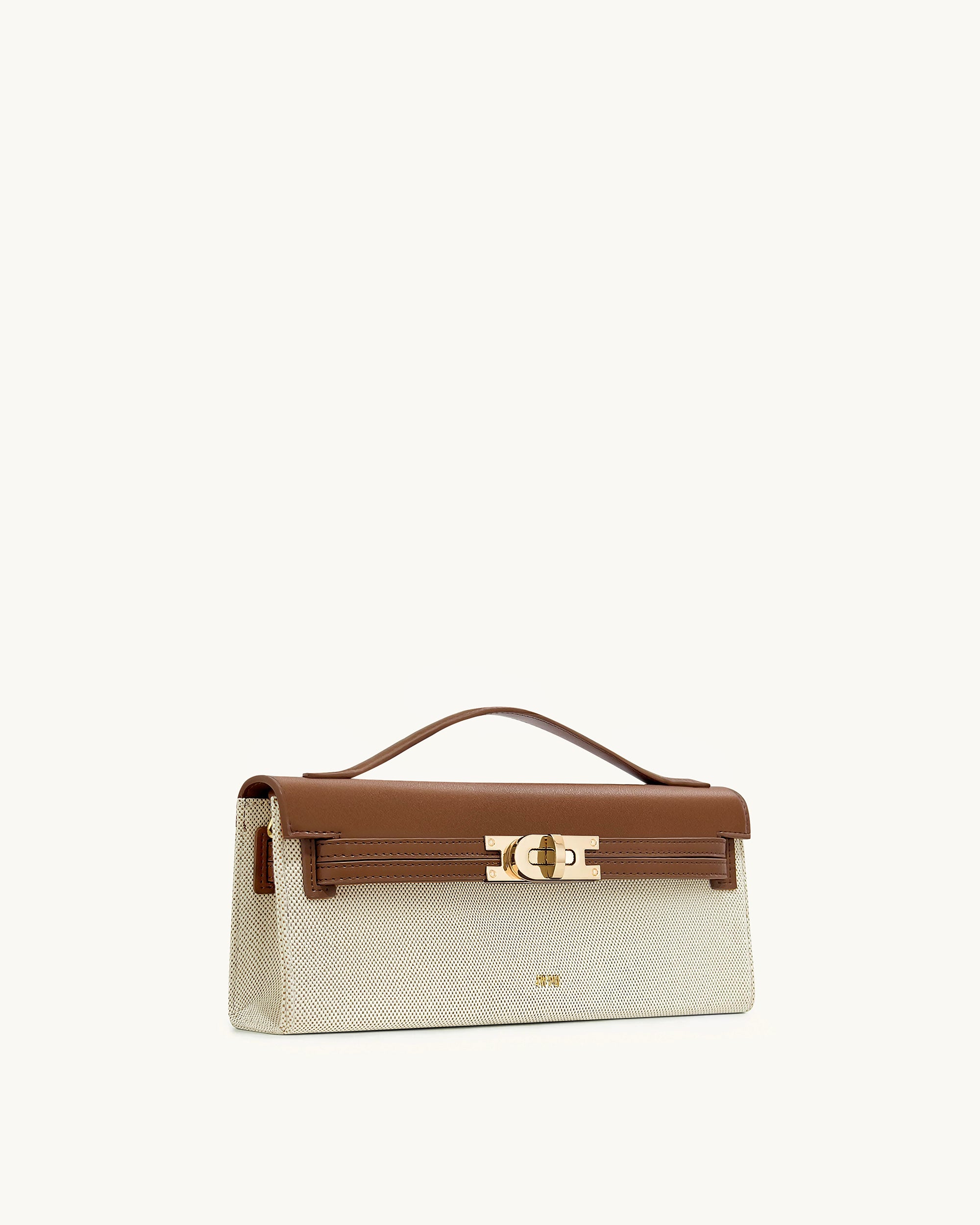 Bria Structured Top Handle Bag - Brown Canvas - Image 2