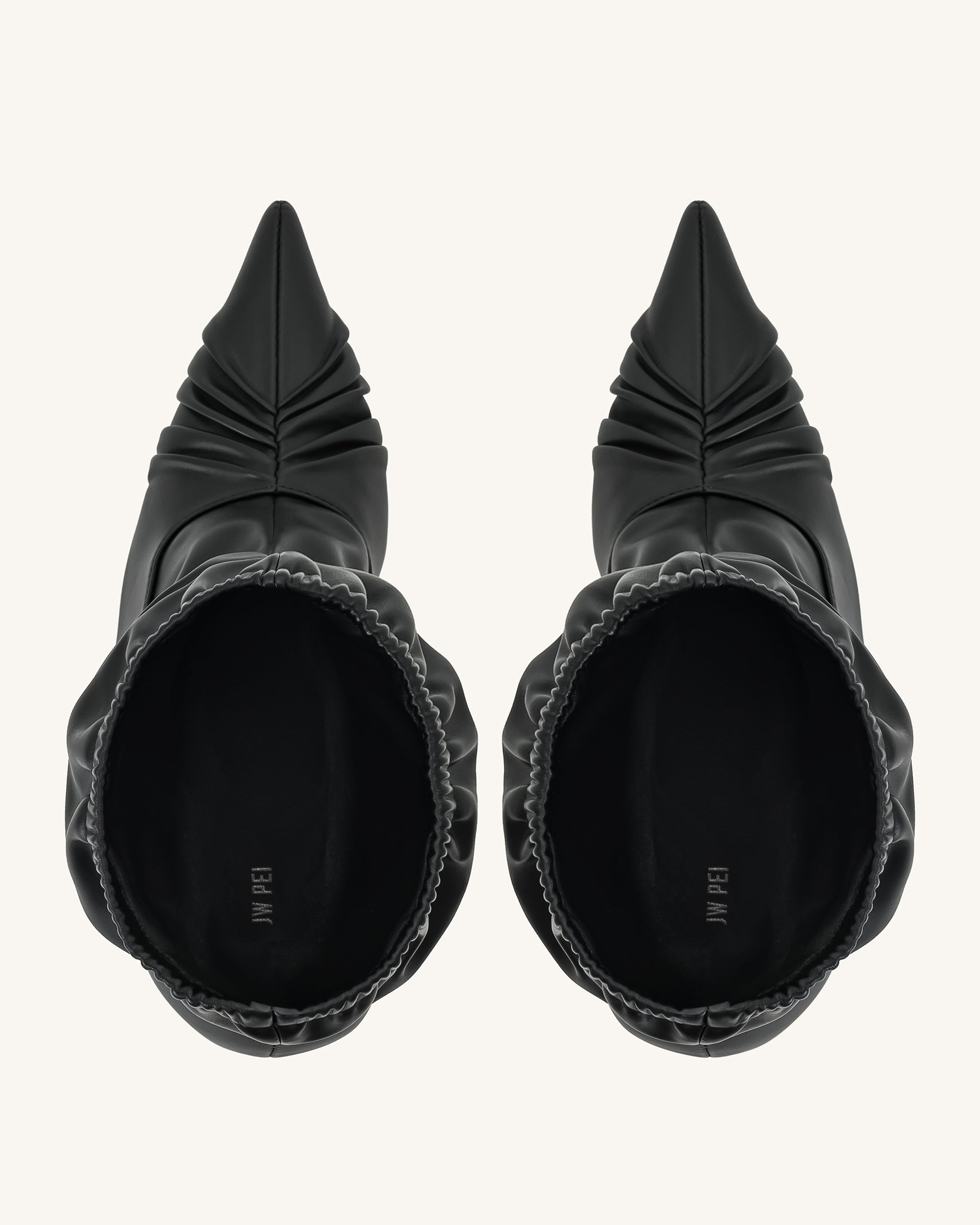 Joanne Paneled Detailing leather Ankle Boots - Black - Image 4