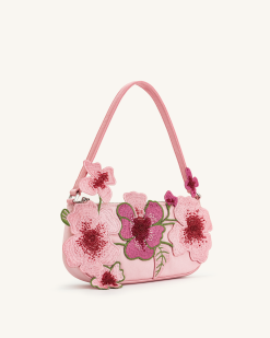 Alternative view of Leona Bead Embellished Shoulder Bag - Pink