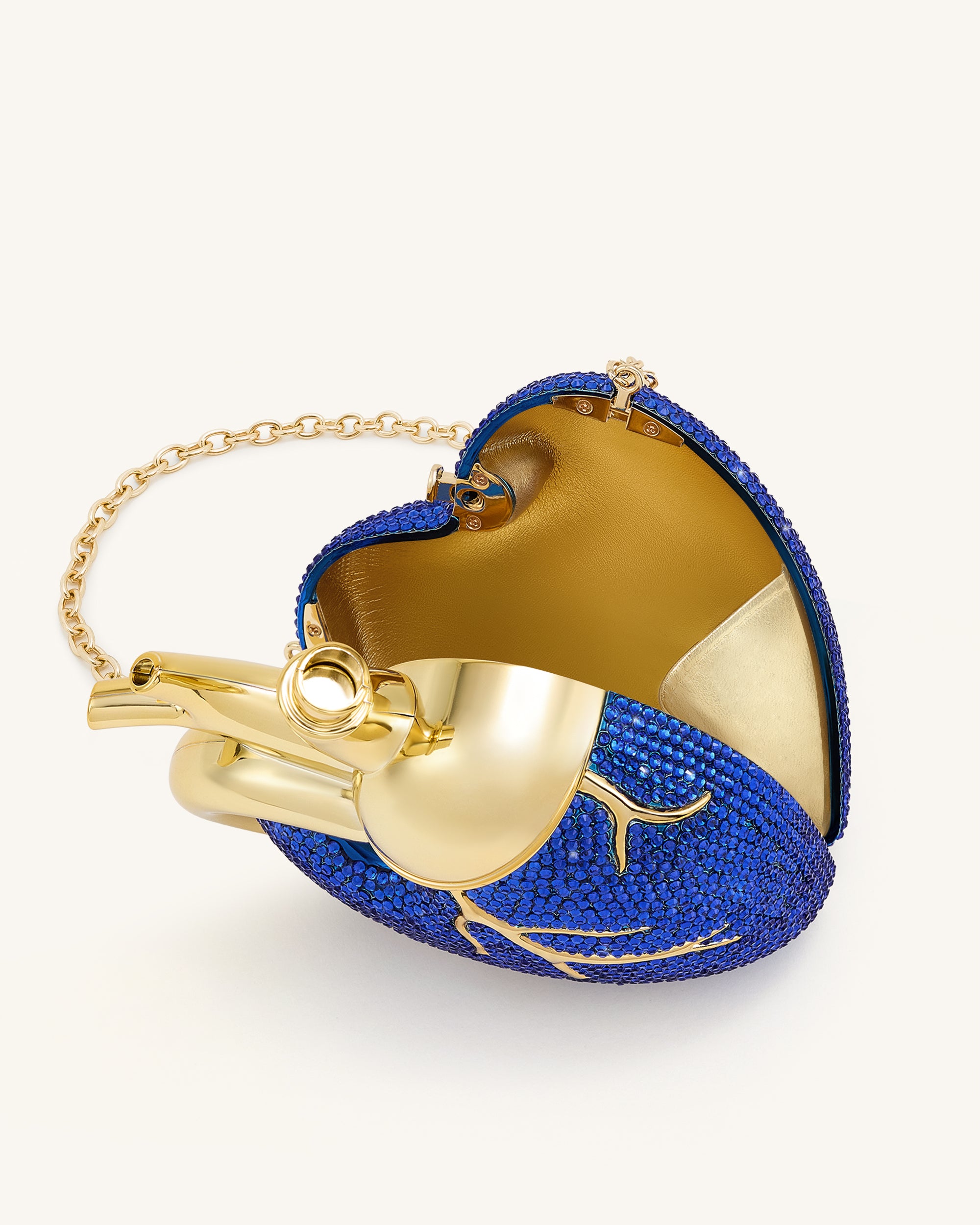 Maren Artificial Crystal Heart Shaped Bag - Cobalt Blue - Image 5