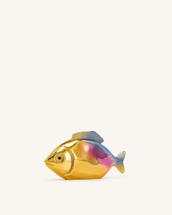 Alternative view of Fish Shaped Clutch - Gold/Blue