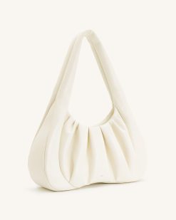 Alternative view of Ashley Ruched Shoulder Bag - White