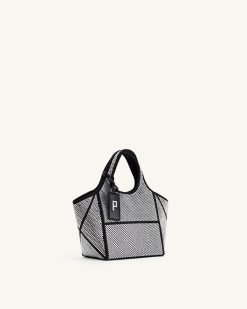 Alternative view of Eliana Artificial Crystal Mini Tote Bag - Anthracite