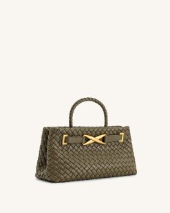 Alternative view of Elora Woven Tote Bag - Dark Olive