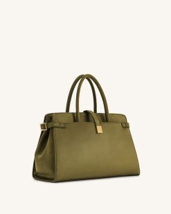 Alternative view of Saige Faux Suede Tote Bag - Olive Green