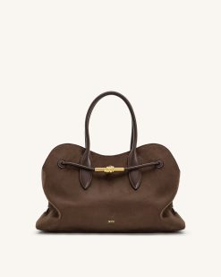 Adele Metal Rope Knot Tote Bag - Mocha Brown