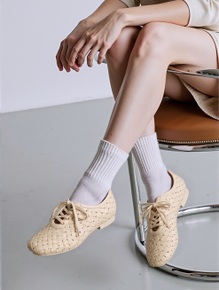 Alternative view of Kayla Weave Strap Flat Shoes - Beige