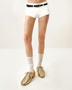 Alternative view of Kayla Weave Strap Flat Shoes - Gold
