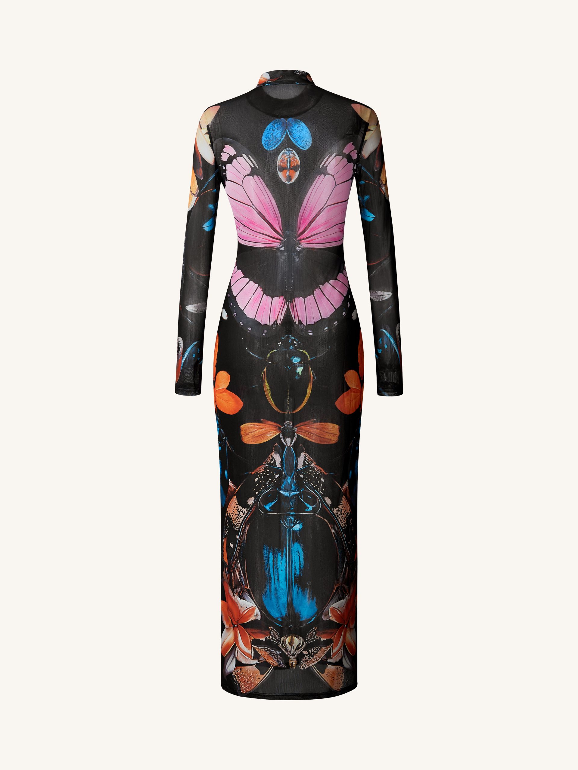 Sheer Butterfly and Beetle Gown - Multicolor - Image 4
