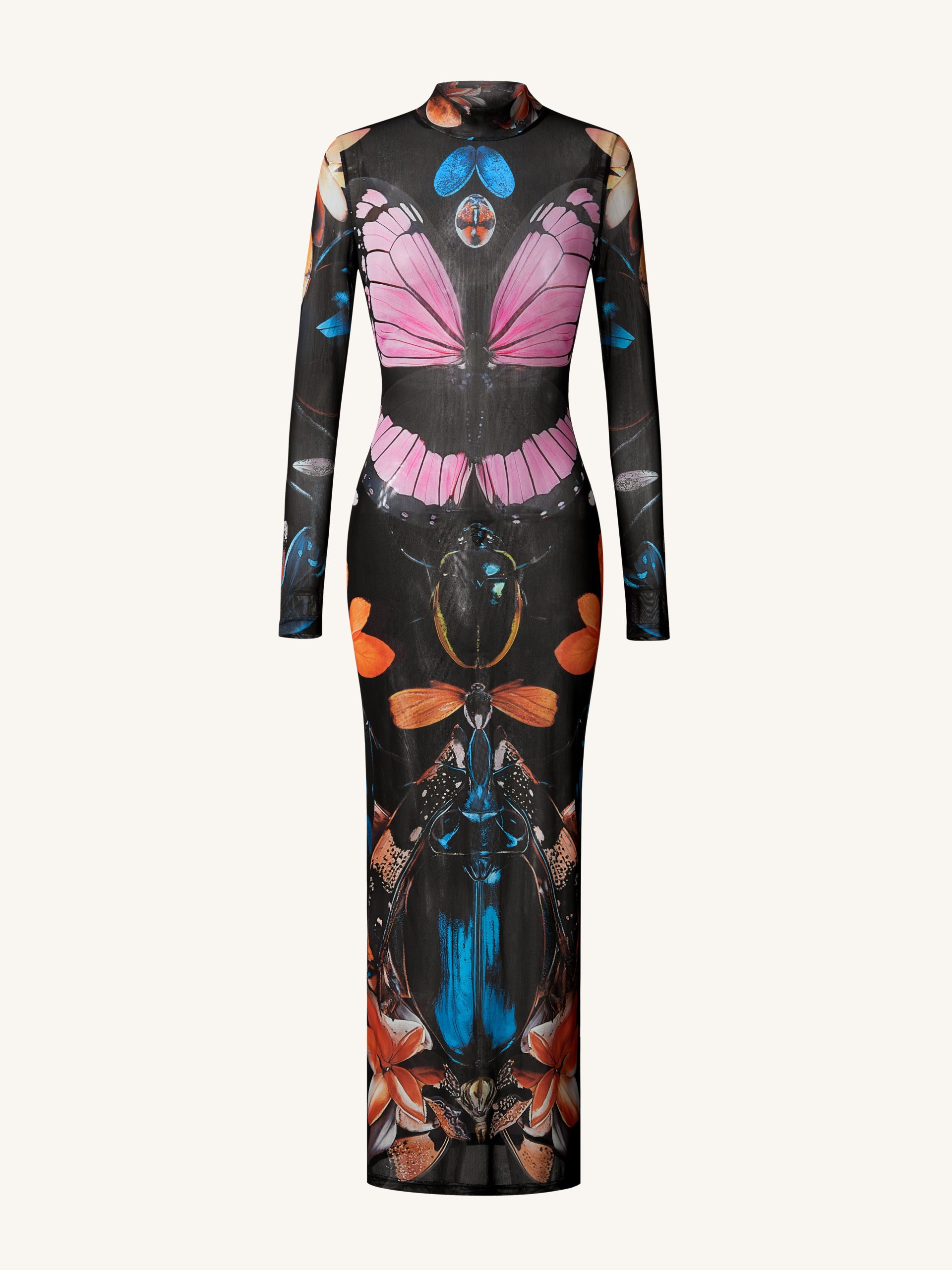 Sheer Butterfly and Beetle Gown - Multicolor - Image 2