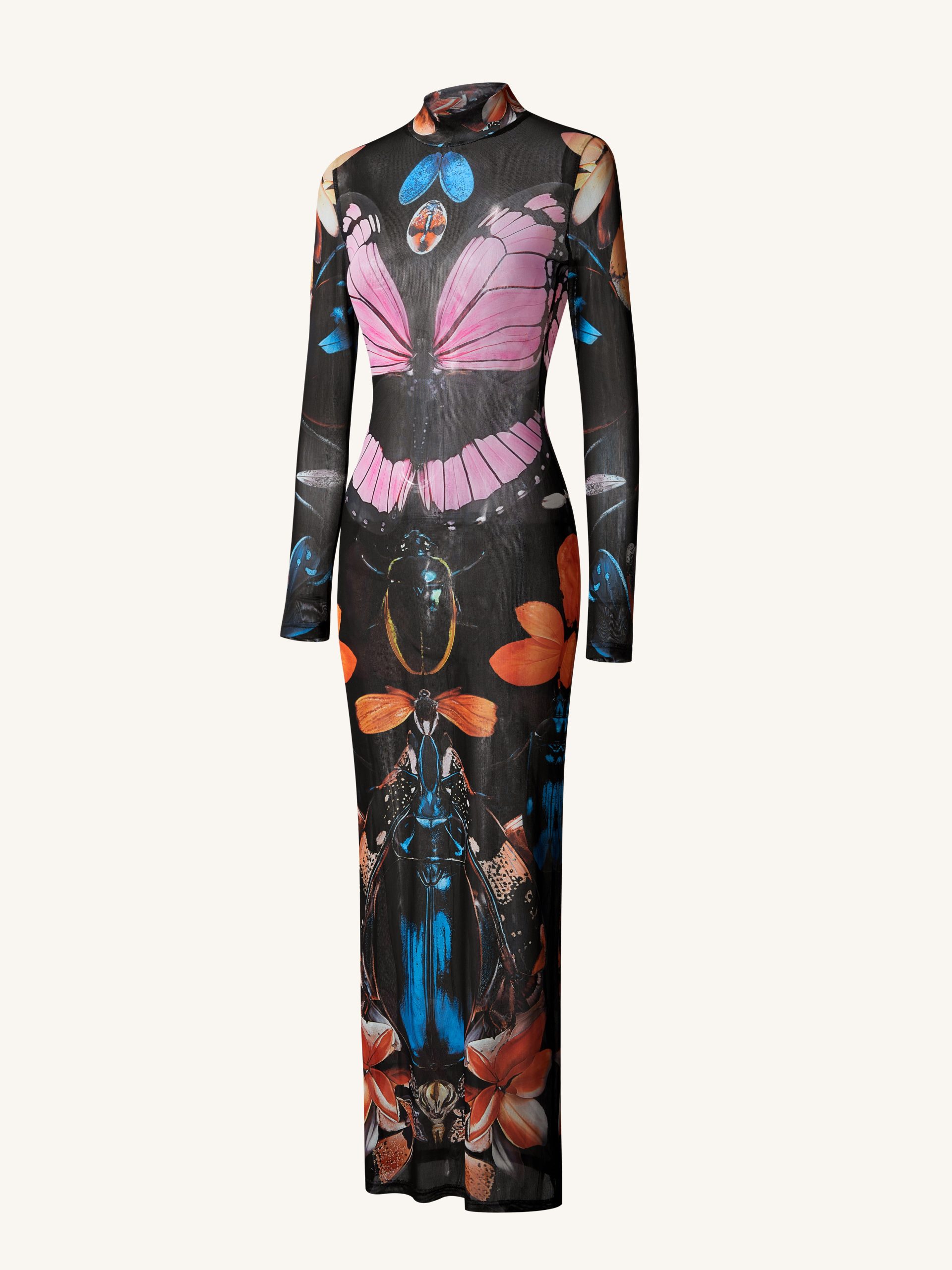 Sheer Butterfly and Beetle Gown - Multicolor - Image 3