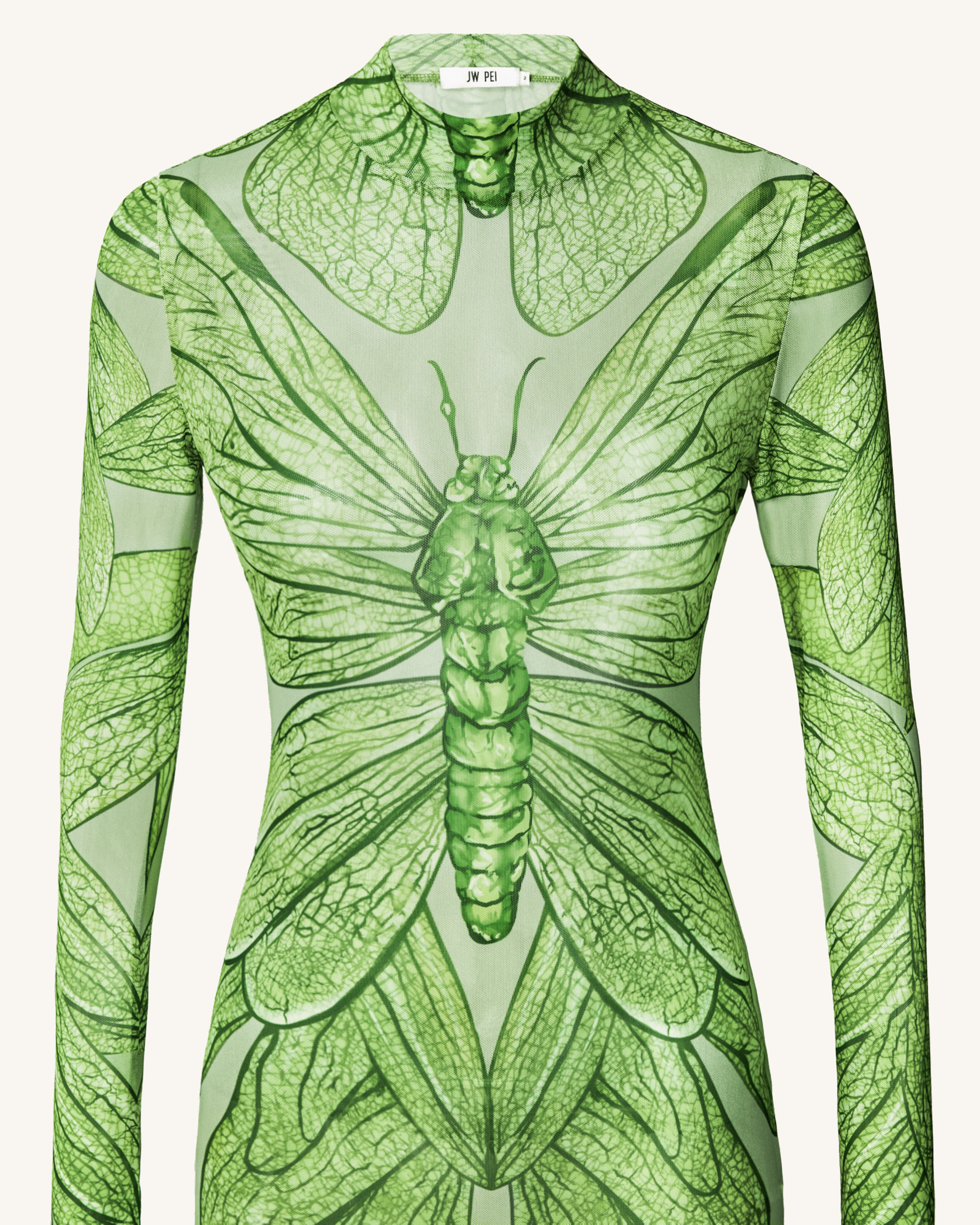 Emerald Dragonfly Sheer Mesh Gown - Green - Image 5