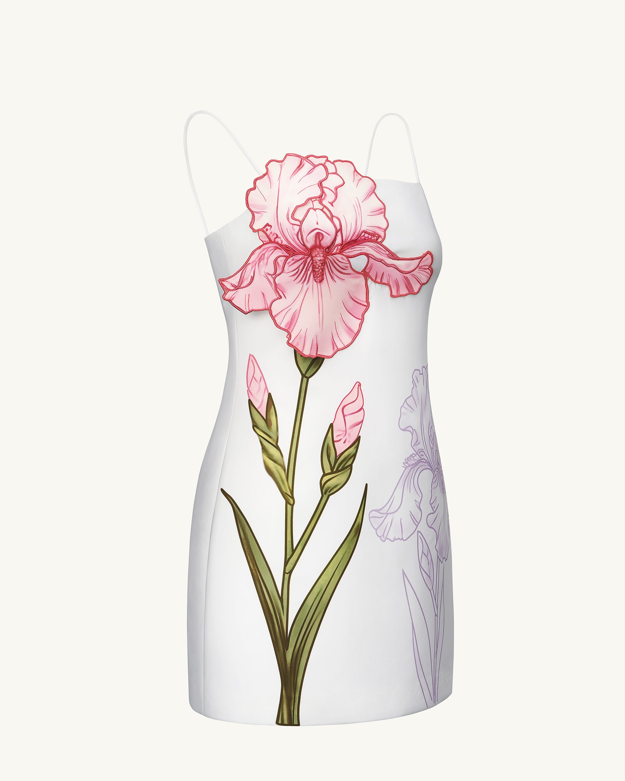 Iris Appliqué Mini Dress - White - Image 5