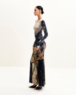Alternative view of Isabella Vintage Print Dress - Brown & Black