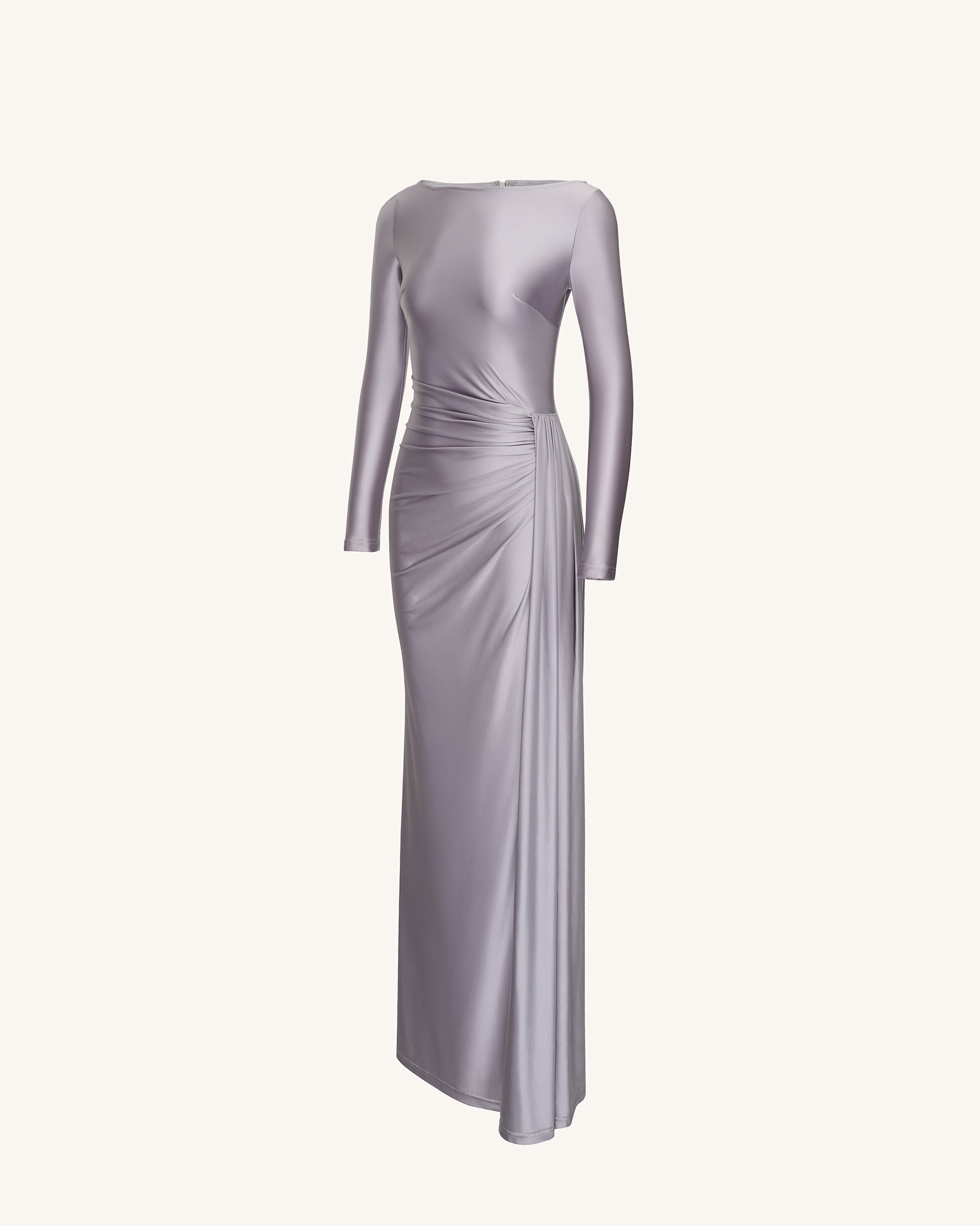 Amara Metallic Ruched Dress - Silver - Image 4