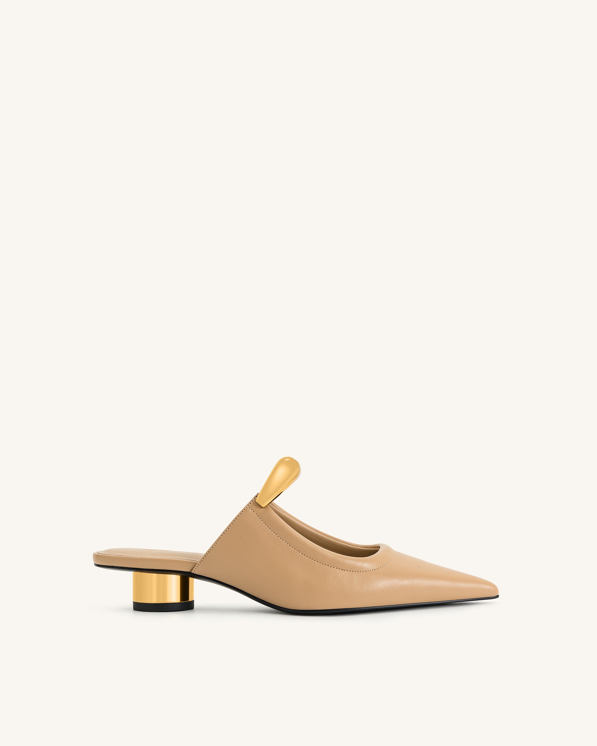 Helena Pierced Mules - Khaki