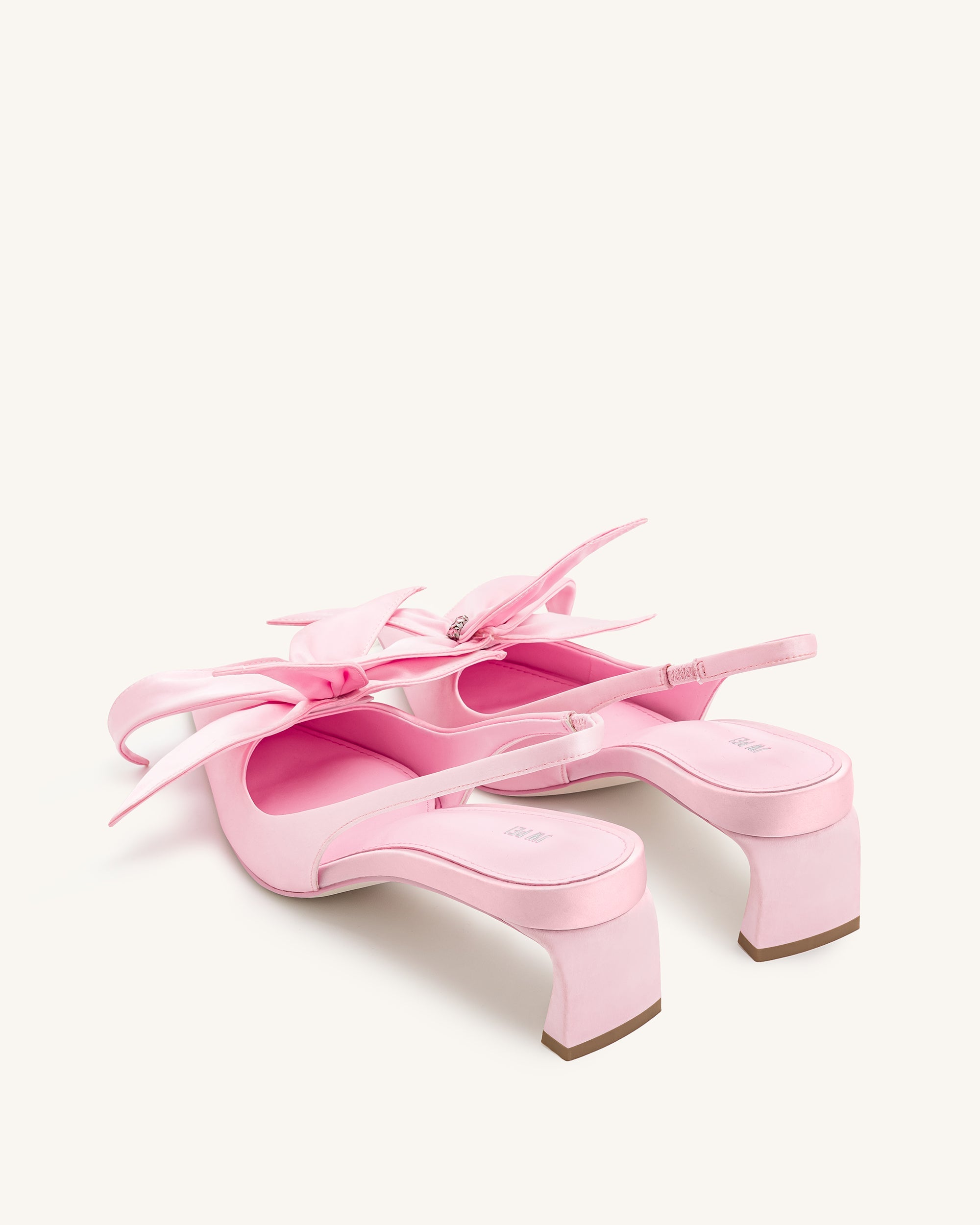 Queena Floral Appliques Slingback Pumps - Pink - Image 4