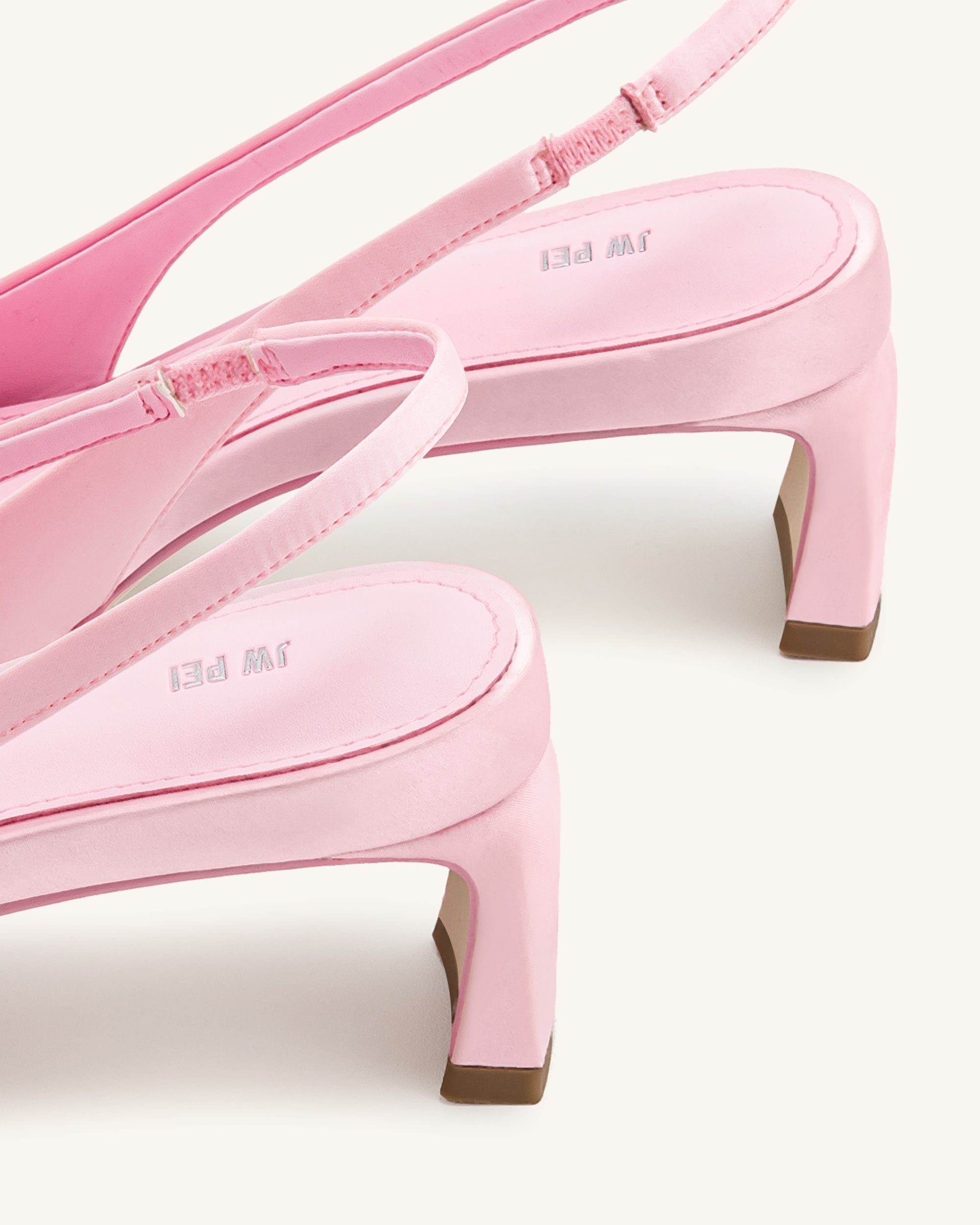 Queena Floral Appliques Slingback Pumps - Pink - Image 7