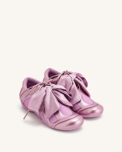 Alternative view of Rosie Metallic Bow Tie Low Top Sneakers - Pink