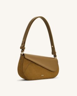 Alternative view of Addisyn Faux Suede Panel Shoulder Bag - Olive
