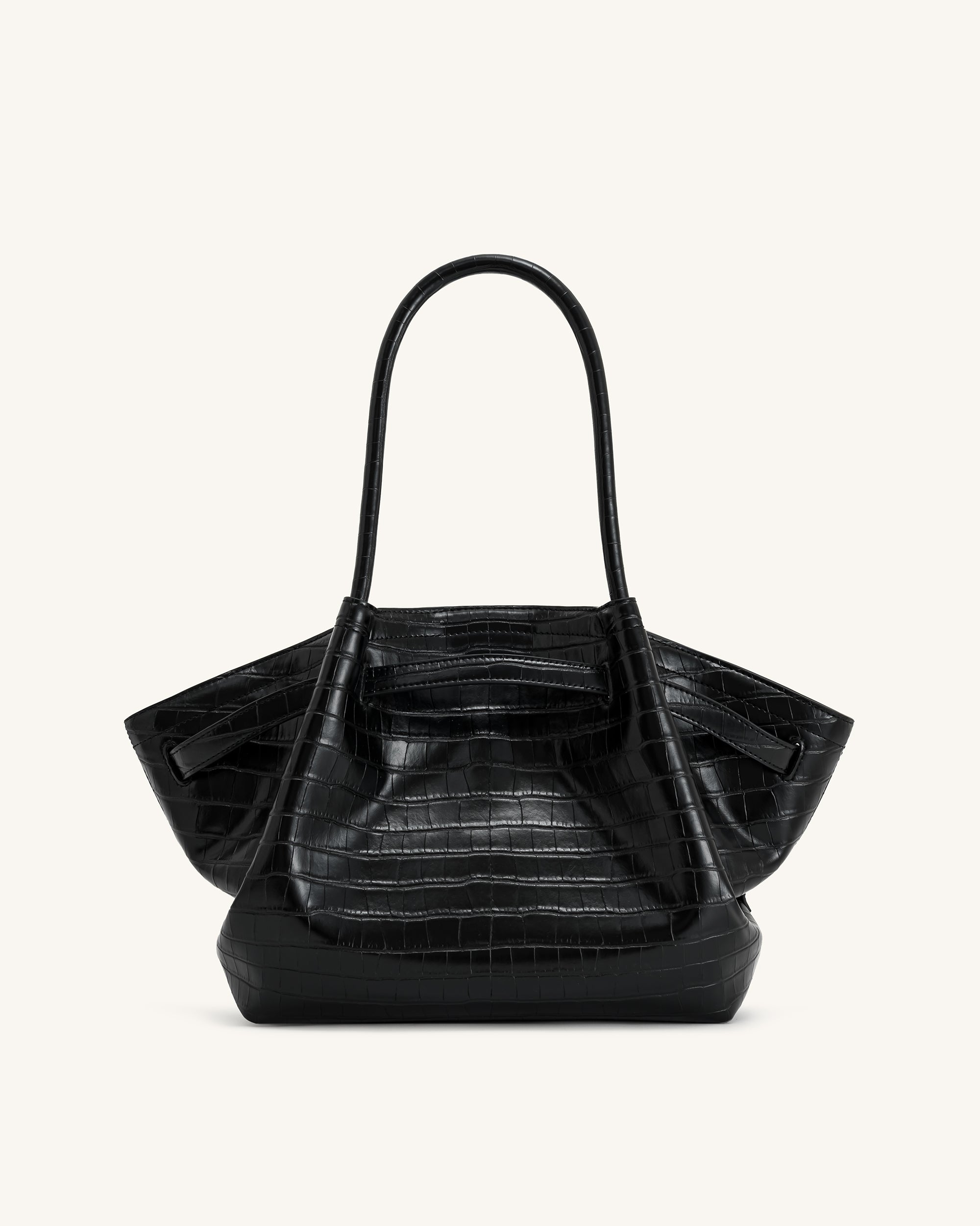 Hana Medium Tote Bag - Black Croc - Image 5