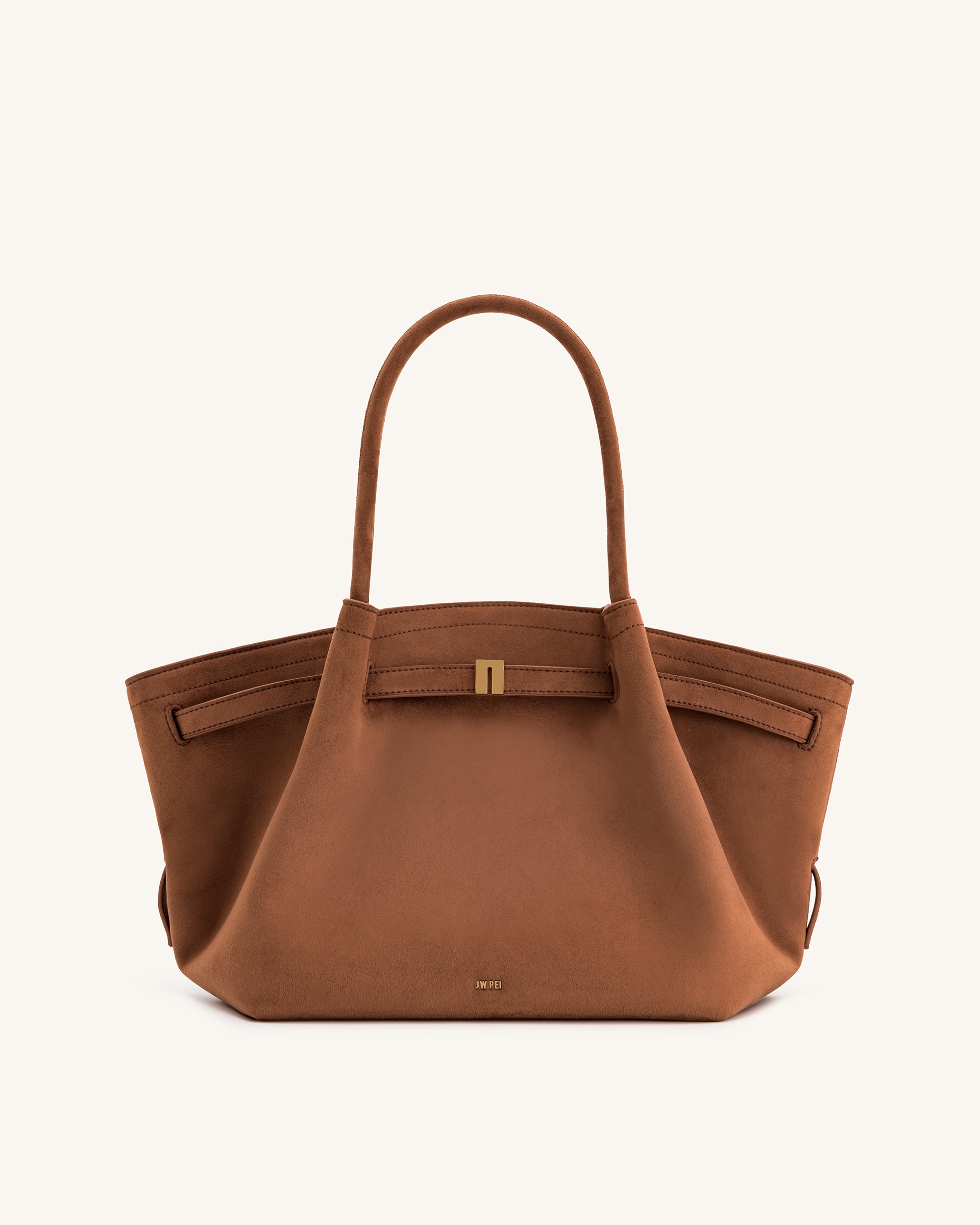 Hana Medium Faux Suede Tote Bag - Brown - Image 2