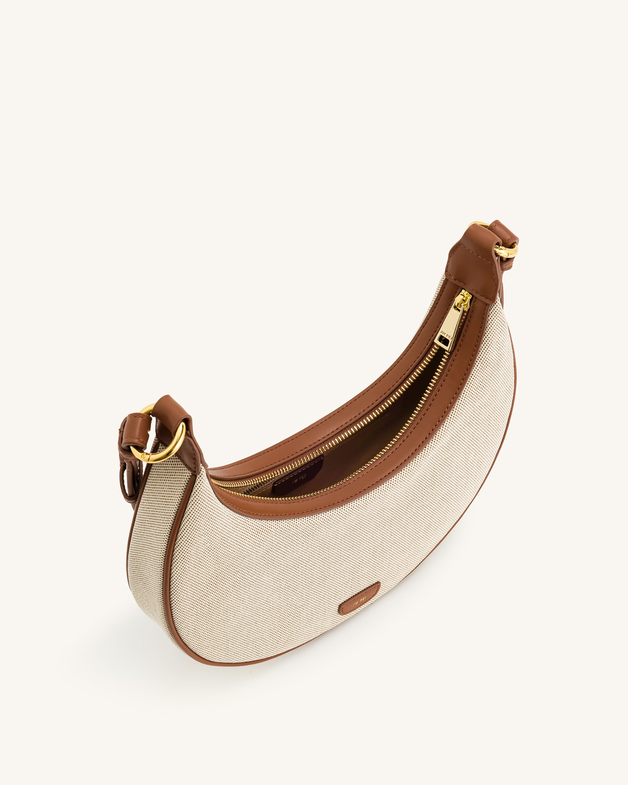 Carly Canvas Saddle Bag - Beige - Image 4